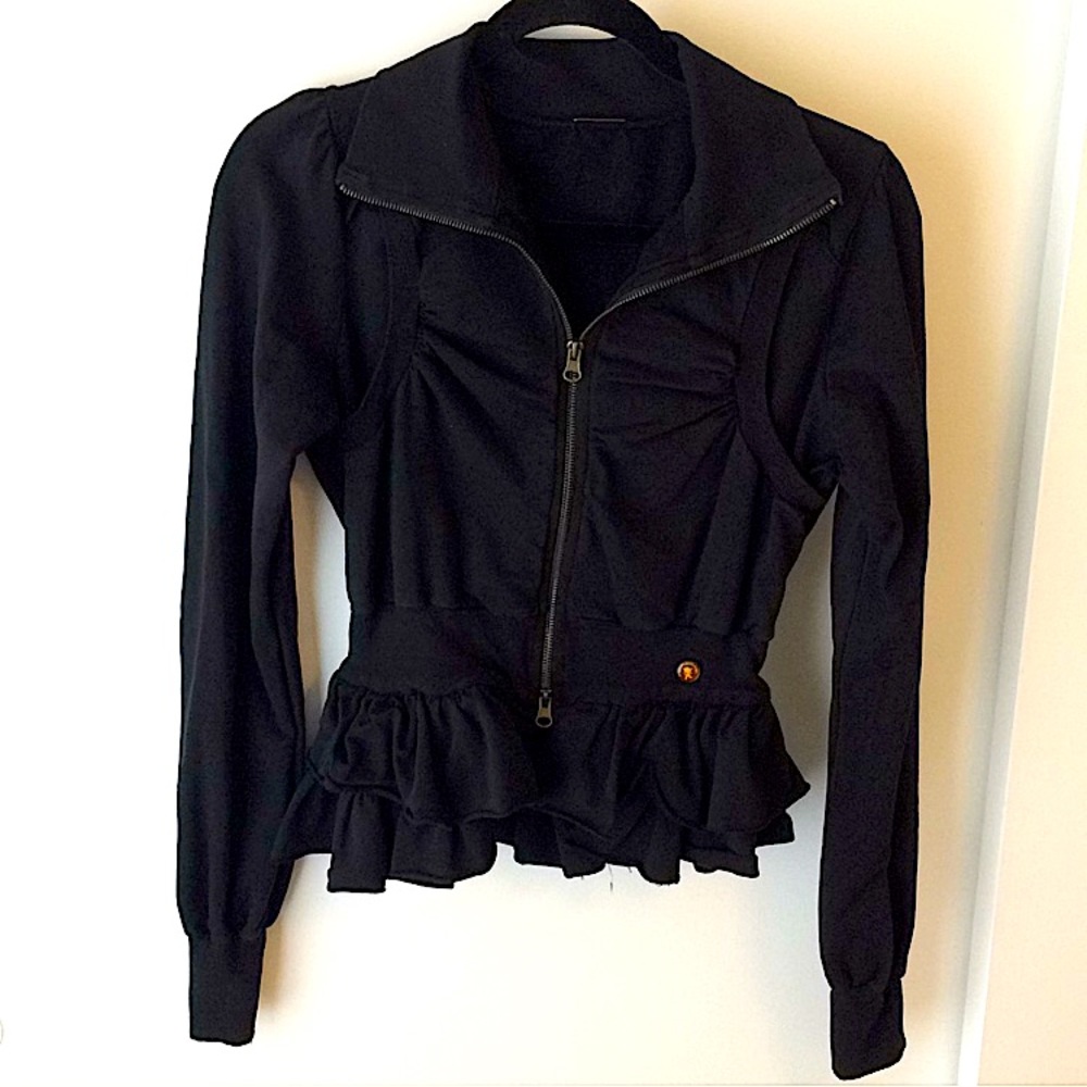Fornarina Y2K Black Ruffled Jacket